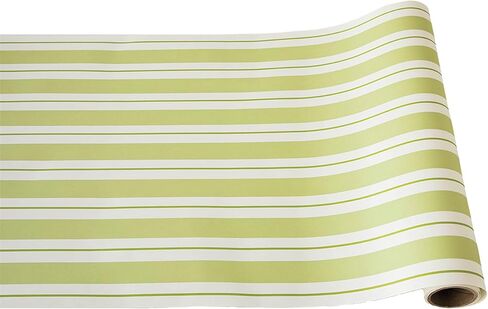 Hester & Cook Pink Gold Striped Table Runner - Disposable Paper Table Runner Roll for Parties or Weddings - American Made in Kuwait
