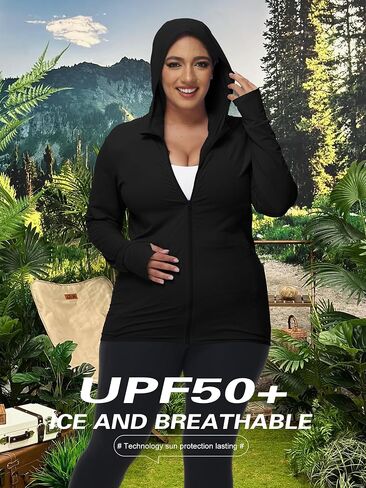 نساء زائد الحجم upf50+سترة هوديي حماية الشمس ، قميص رياضي سريع الجفاف للجري ، المشي لمسافات طويلة ، صيد الأسماك in Saudi Arabia