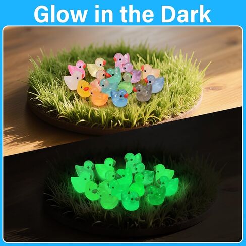 240 Pcs Mini Resin Ducks, 12 Colors Tiny Duck Figurines Bulk, Mini Ducks for Miniature Characters Fairy Micro Landscape Aquarium Dollhouse and DIY Decorative Accessories in Saudi Arabia