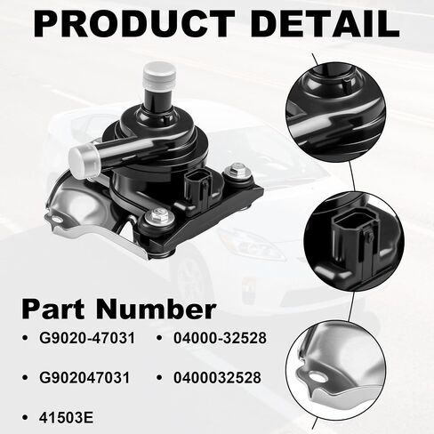 PartsFlow Engine Electric Inverter Cooler Water Pump Assembly Compatible with 2004-2009 Toyota Prius 1.5L Replace G902047031 04000-32528 in Saudi Arabia