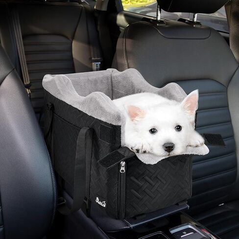 مقعد سيارة Slowton Console Dog - مقعد سيارة للكلاب المحمولة للكلاب الصغيرة التي تصل إلى 9 رطل ، و Carsate Pet Carsate مع وسادة ناعمة حماية آمنة وجيب التخزين ، والأزرق in Kuwait