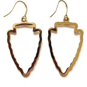 Kansas City Inspired Gold Arrowhead Pendant Earrings | Football Fan | Great Gift for Women in Saudi Arabia