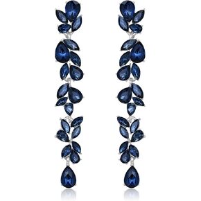 Crysdue Wedding Bridal Earrings for Bride Bridesmaid, Rhinestone Cluster Silver/14K/Rose Gold Plated Chandelier Drop Dangle Earring for Pageant Prom Party in Kuwait