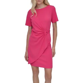 DKNY Women's Short Sleeve Jewel Neck Sheath Mini Dress in Saudi Arabia
