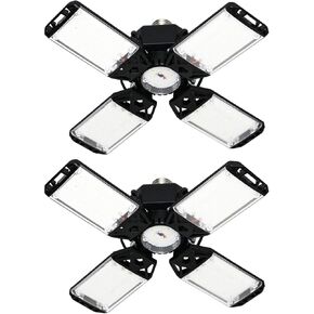 LED Garage Light, 80W 8000 Lumen LED Garage Ceiling Lights with 3 Adjustable Panels E26/E27 LED Shop Lights, 6500K Daylight Light Bulb Fixture LED Lights for Garage, Workshop, Attic, LED Bay Light in Kuwait