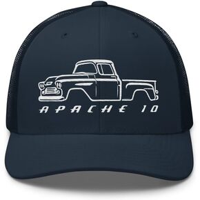 Silhouette of 1958 Chevy Apache hat for Antique Pickup Truck Enthusiasts Trucker Cap in Saudi Arabia
