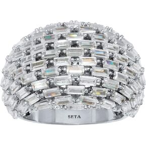 Palm Beach Jewelry 6.06 TCW Cubic Zirconia Silvertone Dome Ring in Kuwait