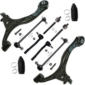 Detroit Axle - Front 10pc End Suspension Kit for Hyundai 2007-2008 Entourage 2006-2014 Kia Sedona, 2 Lower Control Arms with Ball Joints 2 Sway Bar Links 4 Inner Outer Tie Rods 2 Boots Replacement in Kuwait
