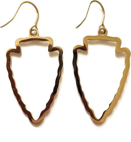 Kansas City Inspired Gold Arrowhead Pendant Earrings | Football Fan | Great Gift for Women in Saudi Arabia