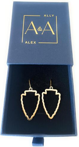 Kansas City Inspired Gold Arrowhead Pendant Earrings | Football Fan | Great Gift for Women in Saudi Arabia