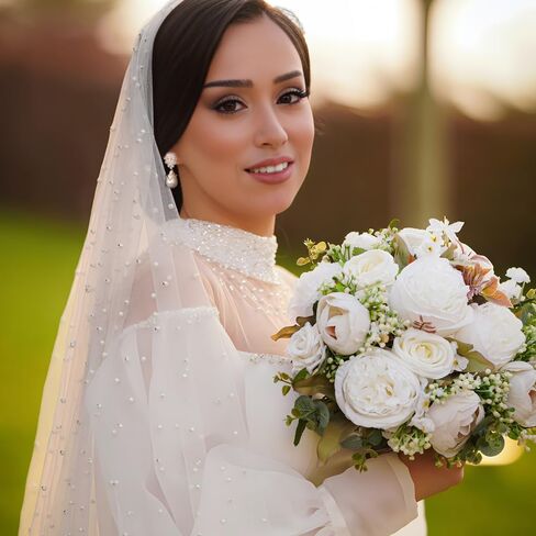 أقراط زفاف لؤلؤة الزفاف تتدلى من الزركونيا المكعبة والمياه قطرة لؤلؤة الأركان للعرائس العروس in Kuwait