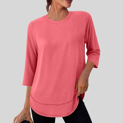 Womens Workout Tops Longline Short Sleeve Shirts Wicking Moisture Workout Running Shirts Trendy Spring Summer Outfits in Saudi Arabia