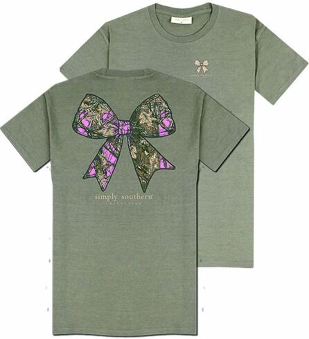 Simply Southern Pink Camo Bow Women's Short Sleeve T-Shirt in Saudi Arabia
