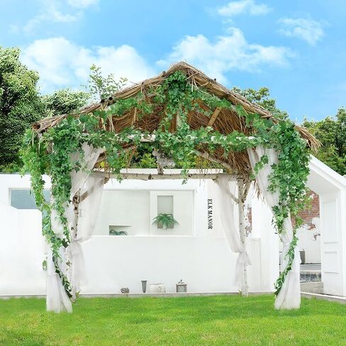 4 Strands Fake Plants Artificial Vine Ivy 71 "Fake Vine Silk Green Leaves Faux Hanging Plant Greenery for Bedroom Home Wall Party Wedding Arch Apartment Room Decor (Ivy) in Saudi Arabia