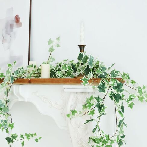 4 Strands Fake Plants Artificial Vine Ivy 71 "Fake Vine Silk Green Leaves Faux Hanging Plant Greenery for Bedroom Home Wall Party Wedding Arch Apartment Room Decor (Ivy) in Saudi Arabia