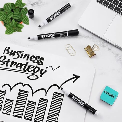 Dry Erase Markers Bulk, EZZGOL 72 Pack Basic Assorted Colors Red Blue Black Green Low Odor Whiteboard Markers, Chisel Tip Dry Erase Markers for Writing on Dry Erase Whiteboard for School, Office, Home in Kuwait