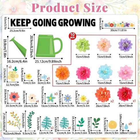 Spring Wildflowers Bulletin Board Decorations Set Floral Flowers Bulletin Board Decor Keep Going Keep Growing Decor Flowers Blackboard Borders Sunflowers Cutouts for School Classroom Wall Decor Summer in Saudi Arabia