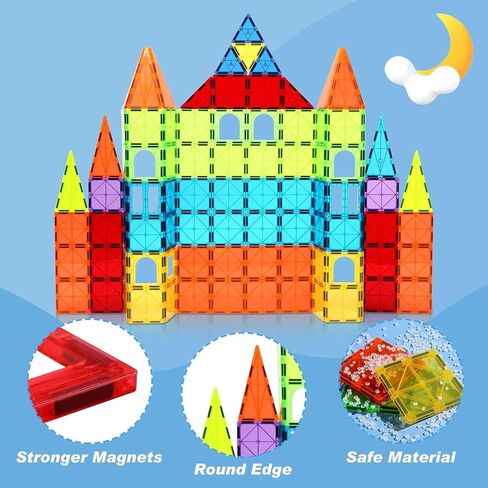 OugerToy 104PCS Magnetic Tiles STEM Building Blocks for Kids Ages 3-9 in Kuwait