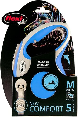 Flexi New Comfort Tape Gray & Blue Large 5M Card Card Leash/Lead للكلاب التي تصل إلى 60 كجم/132 رطل in Kuwait