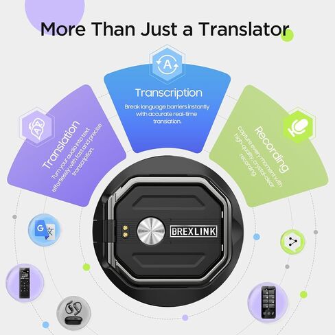 3-in-1 AI Translator Recorder, Language Translator Device with APP Control, NO FEE for Translate & Audio Transcribe, 140+ Languages, Online/Offline/Video/Photo Translation for Business, Study, Travel in Saudi Arabia