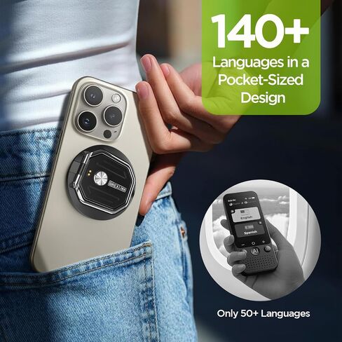 3-in-1 AI Translator Recorder, Language Translator Device with APP Control, NO FEE for Translate & Audio Transcribe, 140+ Languages, Online/Offline/Video/Photo Translation for Business, Study, Travel in Saudi Arabia