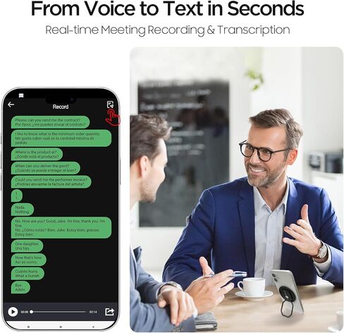 3-in-1 AI Translator Recorder, Language Translator Device with APP Control, NO FEE for Translate & Audio Transcribe, 140+ Languages, Online/Offline/Video/Photo Translation for Business, Study, Travel in Saudi Arabia