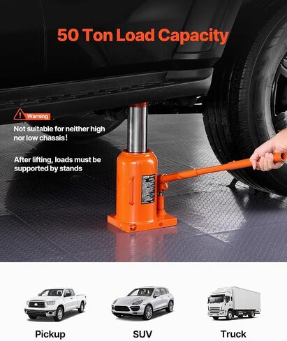 VEVOR Hydraulic Bottle Jack, 30 Ton/66138 lbs Welded Bottle Jack with 11.22''-18.66'' Lifting Range & 3-Section Long Handle, for Car, Pickup, Truck, RV, Auto Repair, Industrial Engineering in Kuwait