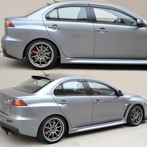Window Visors Compatible with 2008-2017 Mitsubishi Lancer & Evo, Acrylic Smoked Aero JDM Deflectors Stick On by IKON MOTORSPORTS in Saudi Arabia