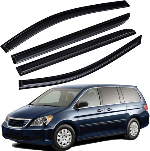 Lightronic Extra Deaning Outso Mount Auto Vent Window ، يناسب 2008-2010 هوندا أوديسي ، واقي أمطار حماية الأشعة فوق البنفسجية ، نزيهة الرياح الأصلية ، التثبيت السهل ، 4-PCS in Saudi Arabia