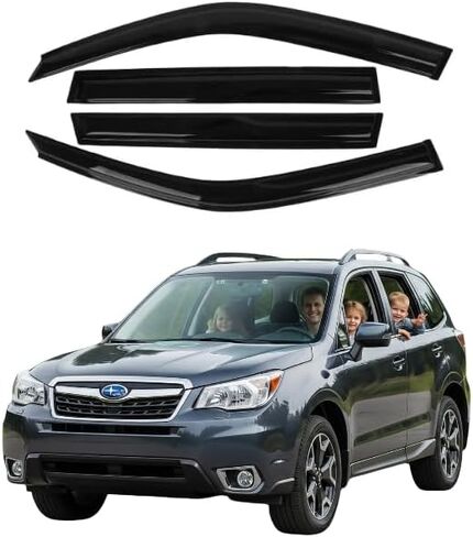 Compatible with Subaru Forester 2014 2015 2016 2017 2018 - ZH Window Rain Guards - 2mm Thick Tape-On Premium Wind Deflectors for Front and Rear Windows, Durable & Sleek Design, Set of 4 in Saudi Arabia