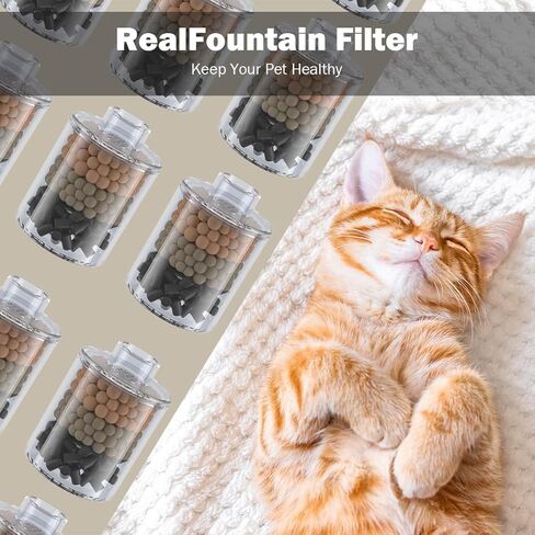 Cat Water Fountain Automatic, 2L/67oz, Dog Water Dispenser for Drinking, Healthy Pet Water Bowel 3-Stage RealFountain with Isolating Pumps, Quiet, Ultrafiltration, BPA-Free Easy Cleaning in Saudi Arabia