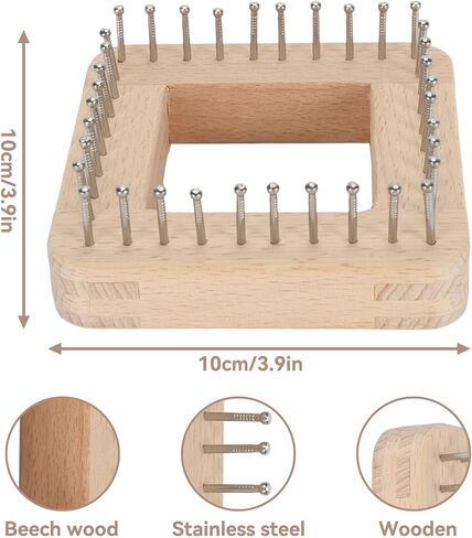 Wooden Knitting Loom,Wooden Multi-Craft Weaving Loom Hand Craft Loom,Knitting Board Tool for DIY Weaving Beginner Children Adults(30 * 30cm) in Saudi Arabia