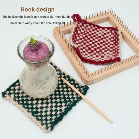 Wooden Knitting Loom,Wooden Multi-Craft Weaving Loom Hand Craft Loom,Knitting Board Tool for DIY Weaving Beginner Children Adults(30 * 30cm) in Saudi Arabia