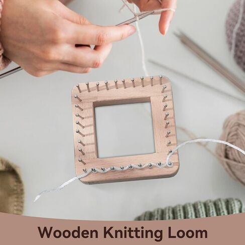 Wooden Knitting Loom,Wooden Multi-Craft Weaving Loom Hand Craft Loom,Knitting Board Tool for DIY Weaving Beginner Children Adults(30 * 30cm) in Saudi Arabia