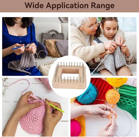 Wooden Knitting Loom,Wooden Multi-Craft Weaving Loom Hand Craft Loom,Knitting Board Tool for DIY Weaving Beginner Children Adults(30 * 30cm) in Saudi Arabia