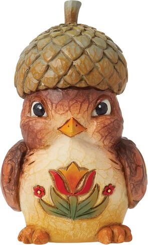 Enesco Jim Shore Heartwood Creek Harvest Bird with Acorn Hat Miniature Figurine- Stone Resin Hand Painted Crafted Collectible Figurines Fall Home Decor Statue, 2.875 Inch in Saudi Arabia