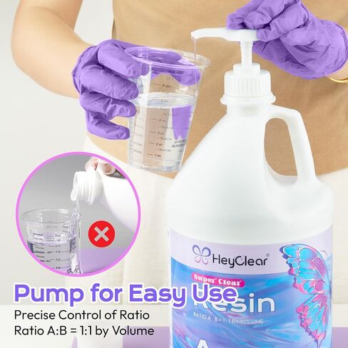 HeyClear 2 Gallon Epoxy Resin Kit with Pumps Crystal Clear, Hard for Crafts in Saudi Arabia