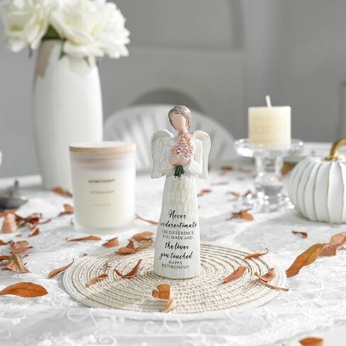 Retirement Gifts for Women, Happy Retirement Gift for Female Nurse Teacher Friends, 5.3" Retired Angel Figurine Party Decoration, Retired Gifts for Coworkers in Saudi Arabia