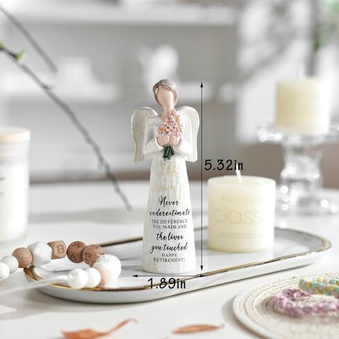 Retirement Gifts for Women, Happy Retirement Gift for Female Nurse Teacher Friends, 5.3" Retired Angel Figurine Party Decoration, Retired Gifts for Coworkers in Saudi Arabia