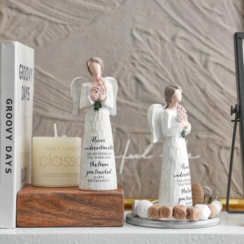 Retirement Gifts for Women, Happy Retirement Gift for Female Nurse Teacher Friends, 5.3" Retired Angel Figurine Party Decoration, Retired Gifts for Coworkers in Saudi Arabia