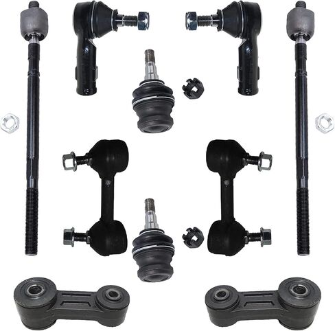 Detroit Axle - مجموعة التعليق 10pc الأمامية لـ 00-04 Subaru Legacy Outback ، قضبان التعادل ذات المفاصل السفلية للكرة الأمامية والخلفية 2000 2001 2002 2003 2004 استبدال in Saudi Arabia