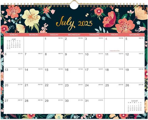 Calendar 2025-2026 - Wall Calendar 2025-2026 with 18 Months, Jul. 2025 - Dec. 2026, 11" x 8.5", 2025-2026 Wall Calendar with Thick Paper, Twin-Wire Binding - Floral in Saudi Arabia