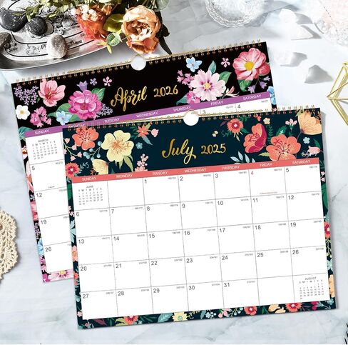 Calendar 2025-2026 - Wall Calendar 2025-2026 with 18 Months, Jul. 2025 - Dec. 2026, 11" x 8.5", 2025-2026 Wall Calendar with Thick Paper, Twin-Wire Binding - Floral in Saudi Arabia