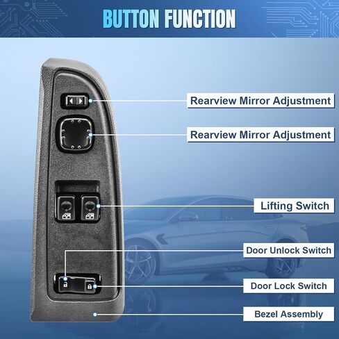 15883318 Power Window Switch with Bezel for 2003-2007 Chevy Silverado & GMC Sierra 1500 2500 3500, Front Driver Side Master Window Switch, 920-023 DWS-226 in Saudi Arabia