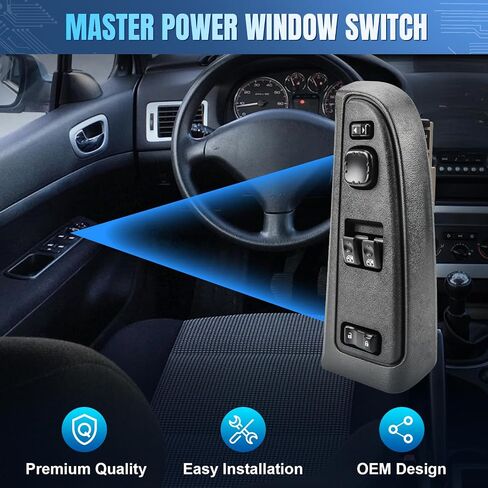 15883318 Power Window Switch with Bezel for 2003-2007 Chevy Silverado & GMC Sierra 1500 2500 3500, Front Driver Side Master Window Switch, 920-023 DWS-226 in Saudi Arabia