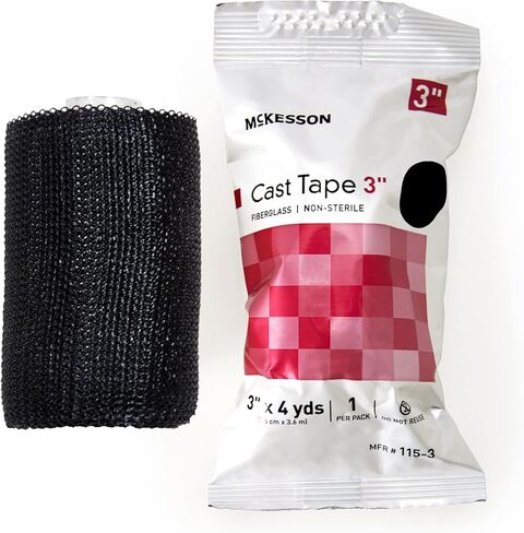 McKesson Cast Tape, Fiberglass, Black, 3 in x 4 yds, 1 Count, 10 Packs, 10 Total in Kuwait