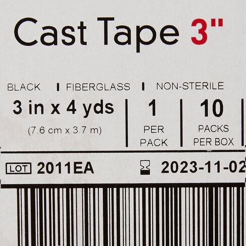 McKesson Cast Tape, Fiberglass, Black, 3 in x 4 yds, 1 Count, 10 Packs, 10 Total in Kuwait
