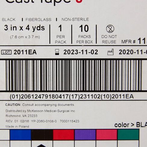 McKesson Cast Tape, Fiberglass, Black, 3 in x 4 yds, 1 Count, 10 Packs, 10 Total in Kuwait