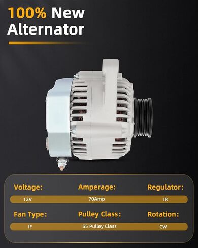 مولدات السيارات OCPTY تتناسب مع تويوتا كامري 2.2L L4 1993 1994 1995 1996 12V IR إذا استبدل 70AMP المولد و0082 13499 in Saudi Arabia