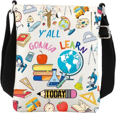 Teacher Crossbody Bag Y’all Gonna Learn Today Teacher Gifts Teacher Life Gift Teacher Appreciation Gifts Teacher Shoulder Bag in Saudi Arabia